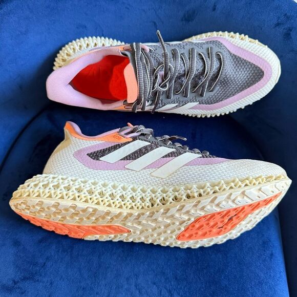 ADIDAS 4D FUSIO WOMEN’S RUNNING SHOES –GRAY / LILAC PURPLE / ORANGE –SIZE 8.5 US - Picture 12 of 17